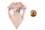 badge, Gymnasium of Riga (Д.М.Р.Г.), silver, gold, Latvia, 1921, 38 x 27 mm, 7.66 g...