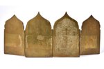 icon with foldable side flaps, Great Feasts, copper alloy, 6-color enamel, Russia, the 19th cent., 1...