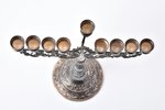 candlestick, silver, Hanukkah menorah, Judaica, 925S standard, 128.35 g, h 17.3 cm, Hazorfim, the 20...