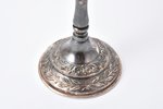 candlestick, silver, Hanukkah menorah, Judaica, 925S standard, 128.35 g, h 17.3 cm, Hazorfim, the 20...