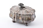 case, silver, 84 standard, 316.65 g, engraving, gilding, h 9.7 x 12.7 x 9.5 cm, 1854, Moscow, Russia...