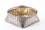 fruit dish, silver, "Bast", 84 standard, 680.40 g, engraving, h (with handle) 17.5 cm, by Lizerin Gi...