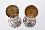pair of flutes, silver, 84 standard, total weight of items 258.55 g, engraving, niello enamel, h 17....
