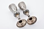pair of flutes, silver, 84 standard, total weight of items 258.55 g, engraving, niello enamel, h 17....