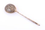 spoon, silver, 84 standard, 37 g, niello enamel, 15.6 cm, the middle of the 19th cent., Moscow, Russ...