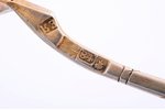 spoon, silver, 84 standard, 37 g, niello enamel, 15.6 cm, the middle of the 19th cent., Moscow, Russ...