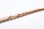 set of 6 spoons, silver, 84 standard, total weight of items 74.7 g, engraving, gilding, 13.3 - 13.4...