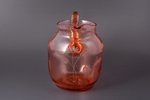 a set, pitcher and 3 glasses, Ilguciems glass factory, colored glass, Latvia, the 30-40ties of 20th...