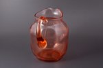 a set, pitcher and 3 glasses, Ilguciems glass factory, colored glass, Latvia, the 30-40ties of 20th...