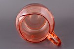 a set, pitcher and 3 glasses, Ilguciems glass factory, colored glass, Latvia, the 30-40ties of 20th...