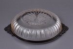 fruit dish, silver, 925 standard, glass, Ø 19.4 cm, h 4.4 cm, France...