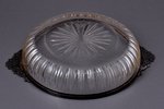fruit dish, silver, 925 standard, glass, Ø 19.4 cm, h 4.4 cm, France...