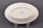 serving dish, "Roses", porcelain, M.S. Kuznetsov manufactory, Latvia, 1920-1933, 23 x 14.7 cm, marke...