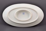 sauceboat, "Roses", porcelain, M.S. Kuznetsov manufactory, Latvia, 1920-1933, h 9.2 cm, base 24.3 x...