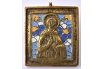 icon, Saint martyr Varus, copper alloy, 4-color enamel, Russia, the 19th cent., 6.1 x 5.2 x 0.5 cm,...