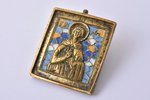 icon, Saint martyr Varus, copper alloy, 4-color enamel, Russia, the 19th cent., 6.1 x 5.2 x 0.5 cm,...