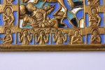 icon, the Holy Martyr Demetrius of Salonica killing the Bulgarian Tsar Kaloyan, copper alloy, 4-colo...