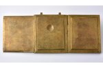 icon with foldable side flaps, Deesis: Jesus Christ, Holy Virgin Mary and St. John the Baptist, copp...