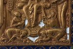 icon, Christ the Pantocrator on the Throne, copper alloy, 6-color enamel, Russia, the 19th cent., 12...