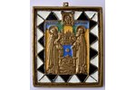 icon, Saint Zosima and Savvatiy of Solovki, copper alloy, 6-color enamel, Russia, the border of the...