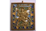 icon, Holy Great Martyr George, the Miracle of St George and the Dragon, copper alloy, 5-color ename...