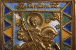 icon, Holy Great Martyr George, the Miracle of St George and the Dragon, copper alloy, 5-color ename...