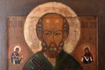 icon, Saint Nicholas the Wonderworker, board, painting on silver, Russia, the 19th cent., 35.2 x 31...
