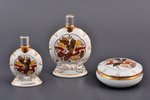 perfume set, 3 items, porcelain, Rīga porcelain factory, hand-painted, shape by Zina Ulste, Riga (La...