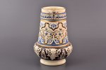 jug, semifaience, M.S. Kuznetsov manufactory, Riga (Latvia), Russia, 1864-1887, h 19 cm...