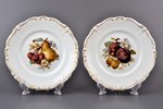 pair of dessert plates, porcelain, M.S. Kuznetsov manufactory, Riga (Latvia), 1937-1940, Ø 18.7 cm,...
