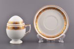 tea pair, "Egg" (Х.В.), porcelain, M.S. Kuznetsov manufactory, Riga (Latvia), 1920-1933, h (cup with...