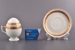 tea pair, "Egg" (Х.В.), porcelain, M.S. Kuznetsov manufactory, Riga (Latvia), 1920-1933, h (cup with...