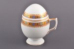 tea pair, "Egg" (Х.В.), porcelain, M.S. Kuznetsov manufactory, Riga (Latvia), 1920-1933, h (cup with...