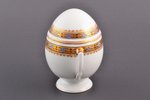 tea pair, "Egg" (Х.В.), porcelain, M.S. Kuznetsov manufactory, Riga (Latvia), 1920-1933, h (cup with...