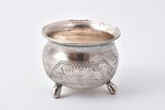 saltcellar, silver, 84 standard, 22.92 g, engraving, Ø 3.5 cm, h 2.9 cm, by Israel Eseevich Zakhoder...