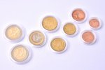 Proof set of Latvian Euro coins, 2015, 9 coins, Latvia, Proof, in wooden case...
