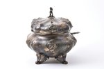 sugar-bowl, silver, 12 лот (750) standard, 441.60 g, h 13.5 x 17 x 2.5 cm, Germany, Congress Poland...