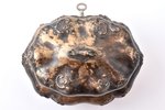 sugar-bowl, silver, 12 лот (750) standard, 441.60 g, h 13.5 x 17 x 2.5 cm, Germany, Congress Poland...