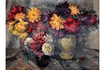 unknown author, Still life with flowers in vases, 1958, carton, oil, 78 x 104 cm...