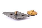 badge, Armed Forces Acting Officer Courses, with gold details, silver, Latvia, the 30ies of 20th cen...