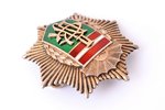 badge, Daugavpils 2nd Russian gymnasium, silver, enamel, Latvia, 20-30ies of 20th cent., 41.55 x 41....