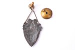 badge, KV, educational institution, silver, enamel, 875 standard, Latvia, 20ies of 20th cent., 27.2...