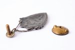 badge, KV, educational institution, silver, enamel, 875 standard, Latvia, 20ies of 20th cent., 27.2...
