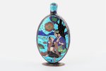 perfume bottle, silver, 925 standard, 91.2 g, enamel, h (with stopper) 13.2 cm, the 19th cent., Indi...