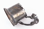 tea glass-holder, silver, Art Nouveau, 84 standard, 181.6 g, h (with handle) 11 cm, Ø (inside) 6.9 c...