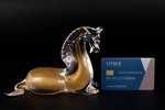 statuette, Horse, signed by Rubelli V.A. (Vetreria Artistica Rubelli), Murano, gold leaf, Italy, the...