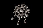 a brooch, silver, 875 standard, 6.89 g., the item's dimensions 5.3 x 3.8 cm, rock crystal, 1973, Kha...