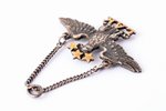 miniature badge, LAK (The Aeroclub of Latvia), Nr. 328, silver, Latvia, 20-30ies of 20th cent., 17.8...