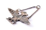 miniature badge, LAK (The Aeroclub of Latvia), Nr. 328, silver, Latvia, 20-30ies of 20th cent., 17.8...