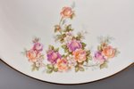 bread serving plate, Floral motif, porcelain, M.S. Kuznetsov manufactory, Riga (Latvia), 1934-1936,...